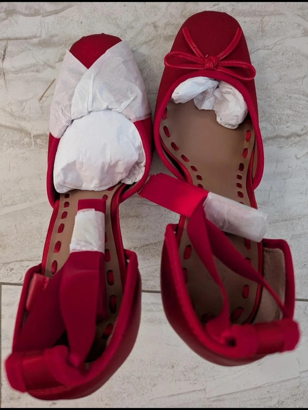 Steve Madden Red Satin Ankle-Tie Pointed-Toe Heels